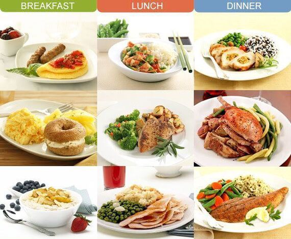 Dieetmaaltijden voor ontbijt, lunch en diner voor pancreatitis
