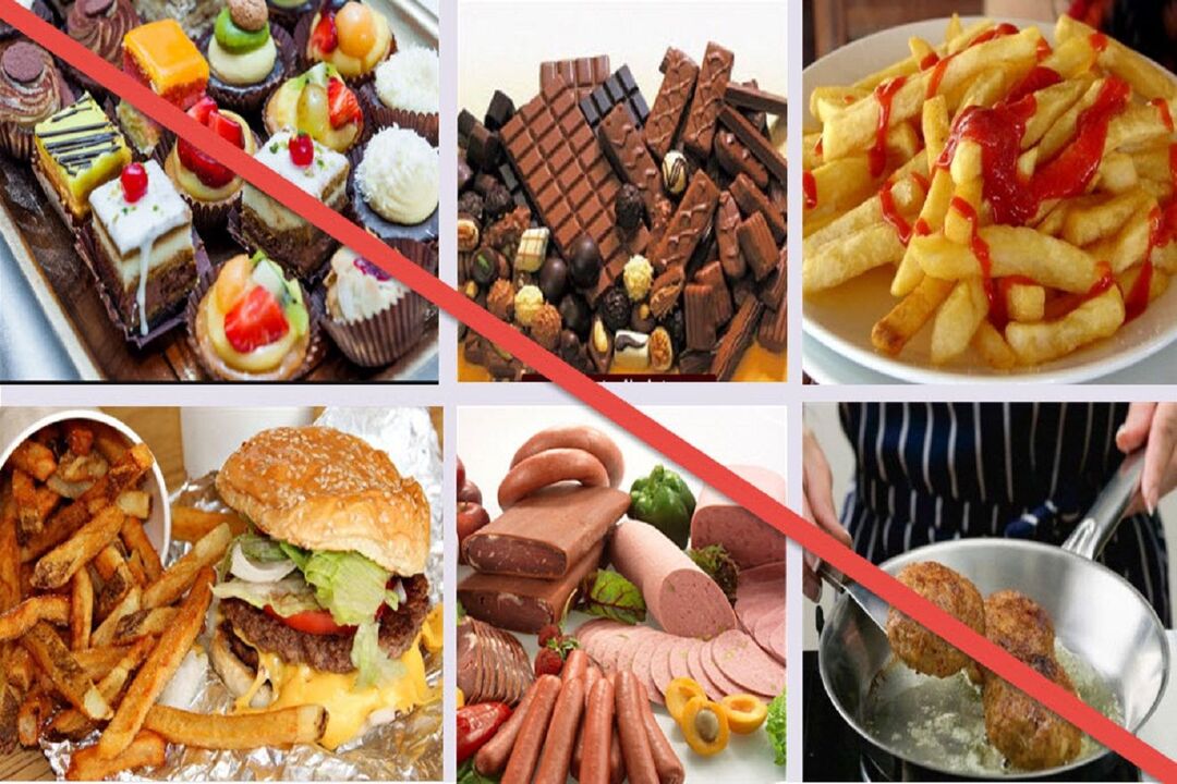 verboden voedsel op dieet